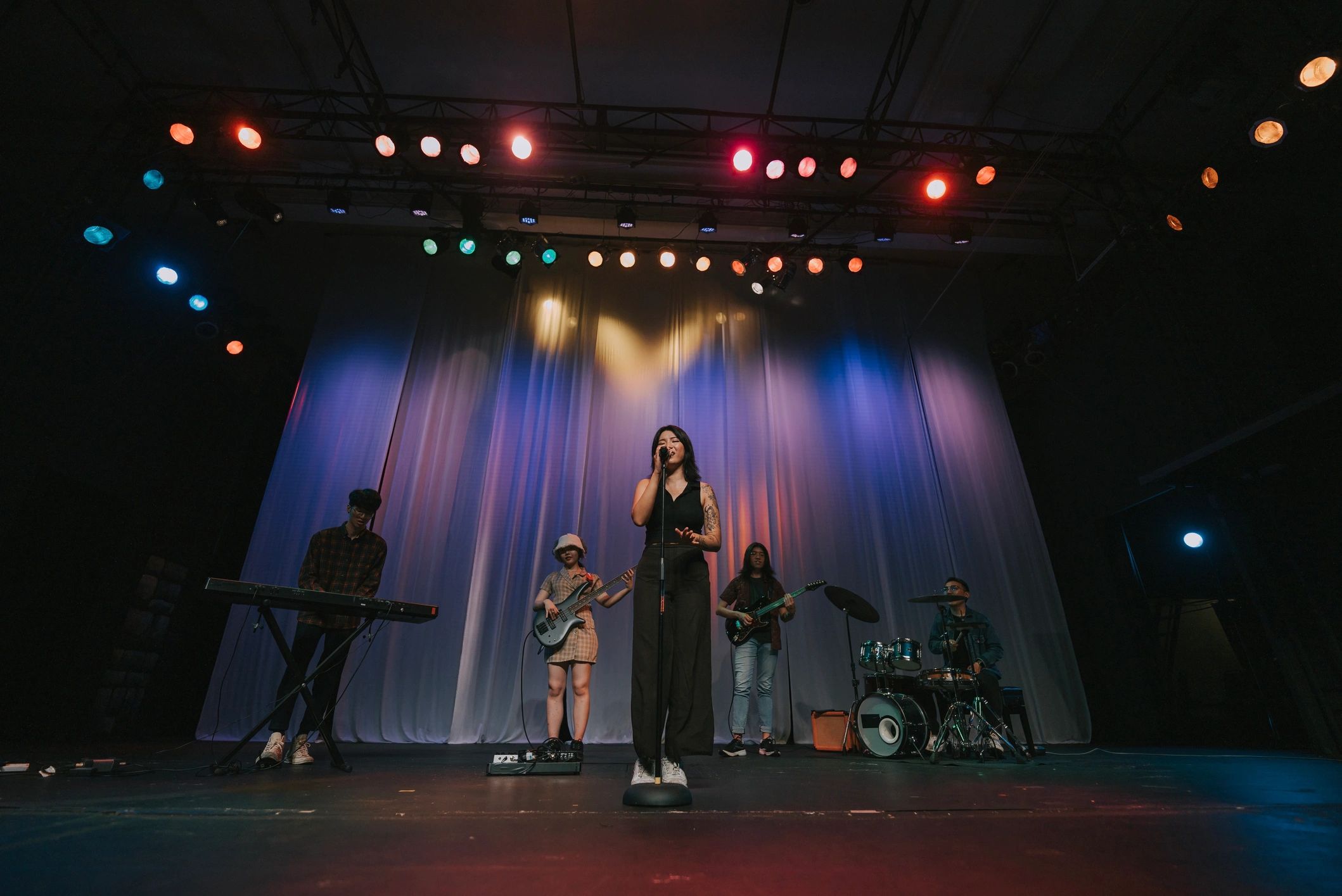 Live cover band performing on stage for a celebration